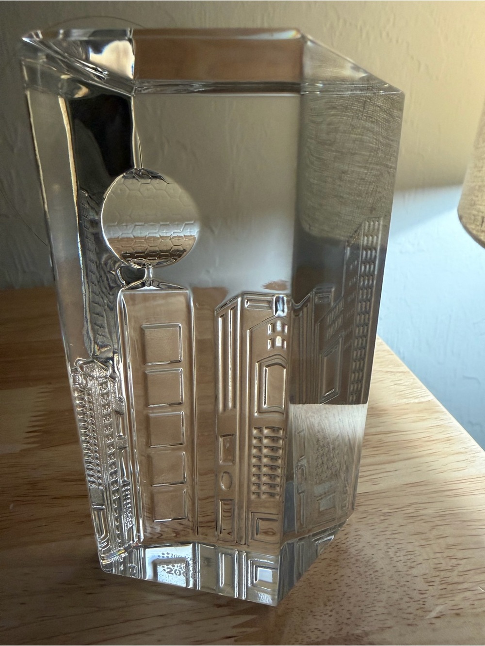 Waterford Crystal Times Square 2008 NYC Skyline Prism Paperweight Rare